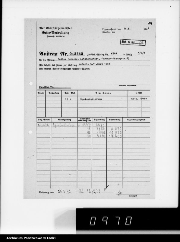 Obraz 11 z jednostki "Aufträge, [Lieferscheinen und Rechnungen] 13541-13600"