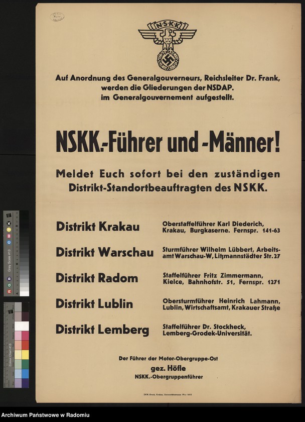 image.from.unit "Auf Anordnung des Generalgouverneurs, Reichsleiter Dr Frank, werden die Gliderungen der NSDAP im Generalgouvernement aufgestellt.- odezwa: na rozporządzenie Generalnego Gubernatora Dr Franka w GG zostaną stworzone struktury NSDAP"