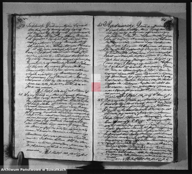 image.from.unit.number "Księga duplikat akt urodzonych, zaślubionych i umarłych w parafii sejneńskiey w roku 1838"