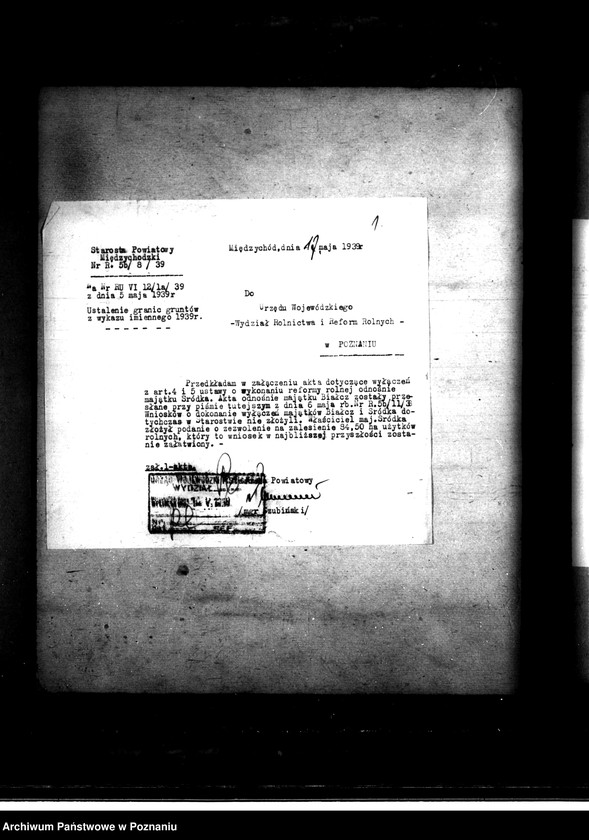 Obraz 5 z jednostki "Majątek Śródka powiatu międzychodzkiego wyłączenie z art. 4 i 5 ustawy o wykonaniu reformy rolnej"