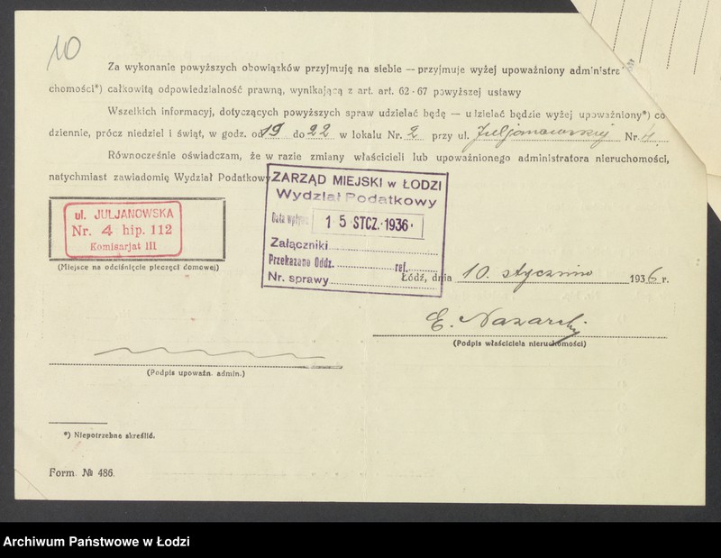 image.from.unit.number "Księga inwentarzowa nieruchomości m. Łodzi ul. Julianowska"