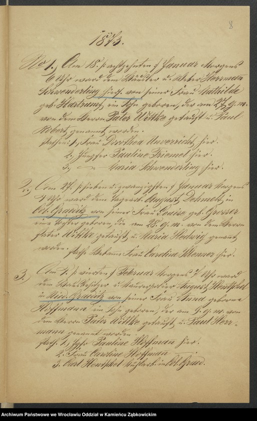 image.from.unit.number "Amtsgericht Schweidnitz Duplicate der Kirchenbücher der katholische Pfarr Kirche zu Gräditz"