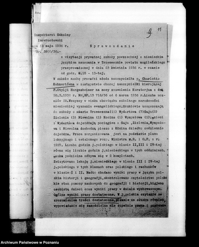 Obraz 15 z jednostki "Prywatna Szkoła Powszechna z niemieckim językiem nauczania Trzemeszno powiat Mogilno"