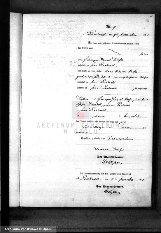 image.from.unit.number "Sterbe-Neben-Register des Standes Amtes Leubusch Jahrgang 1874"