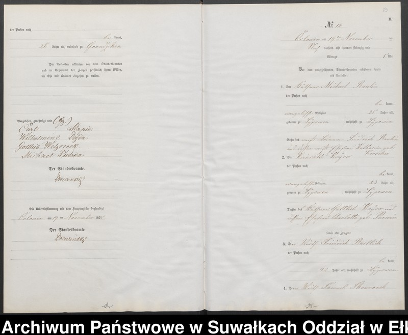 image.from.unit.number "Heiraths-Neben-Register des Preussischen Standes-Amtes Orlowen Kreis Loetzen"