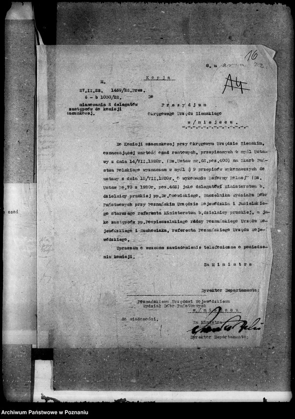 image.from.unit.number "Sprawy agrarnej reformy Urząd Osadniczy Komisja dla Osadnictwa"