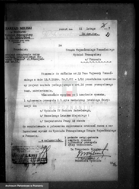 Obraz 6 z jednostki "Projekt urządzenia zmian zakładu przemysłowego fabryki "Centra" ulica Wenecjańska nr 16"