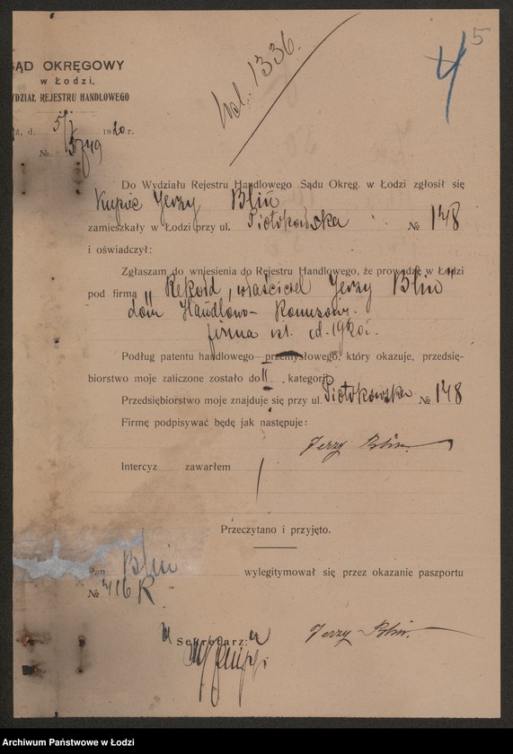 Obraz 7 z jednostki "„Rekord” – właściciel Jerzy Blin – dom handlowo – komisowy"