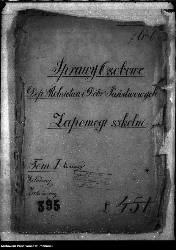 image.from.unit.number "Sprawy osobowe. Departament Rolnictwa i Dóbr Państwowych. Zapomogi szkolne"