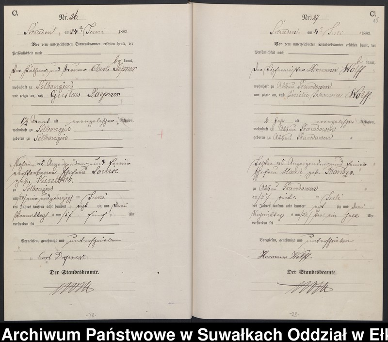 image.from.unit.number "Sterbe-Haupt-Register des Königlich Preussischen Standes-Amtes Schaden Kreis Sensburg"