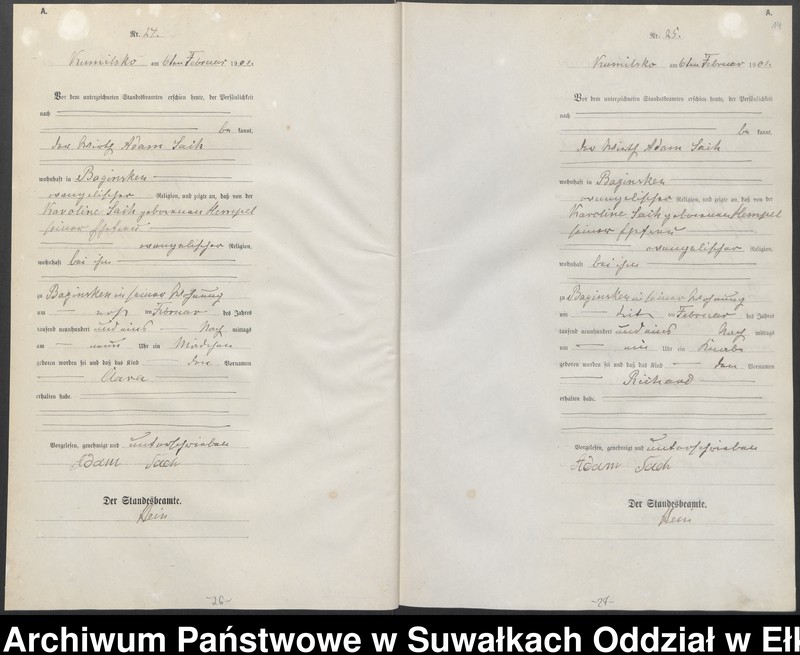 image.from.unit.number "Geburts-Haupt-Register des Königlichen Preussischen Standes-Amtes Kumilsko Kreis Johannisburg"