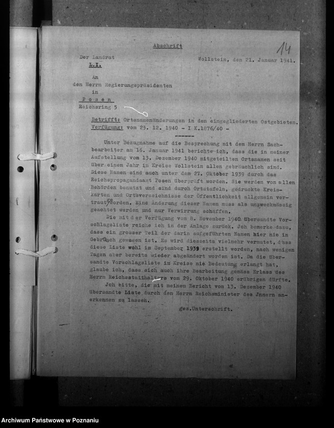 Obraz 19 z jednostki "Ortsnamenänderung - Kreis Wollstein (Wolsztyn)"