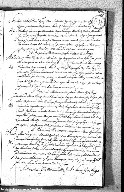 image.from.unit.number "Akta Umarłych Gminy Mirosławskiey na Rok 1822"
