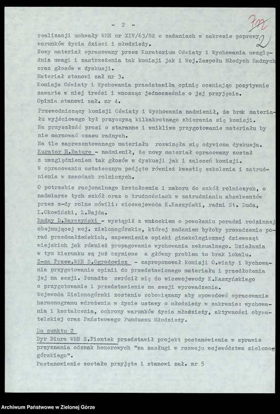 image.from.unit.number "Protokóły z posiedzeń Prezydium Wojewódzkiej Rady Narodowej w Zielonej Górze; Nr 25 - 27 "