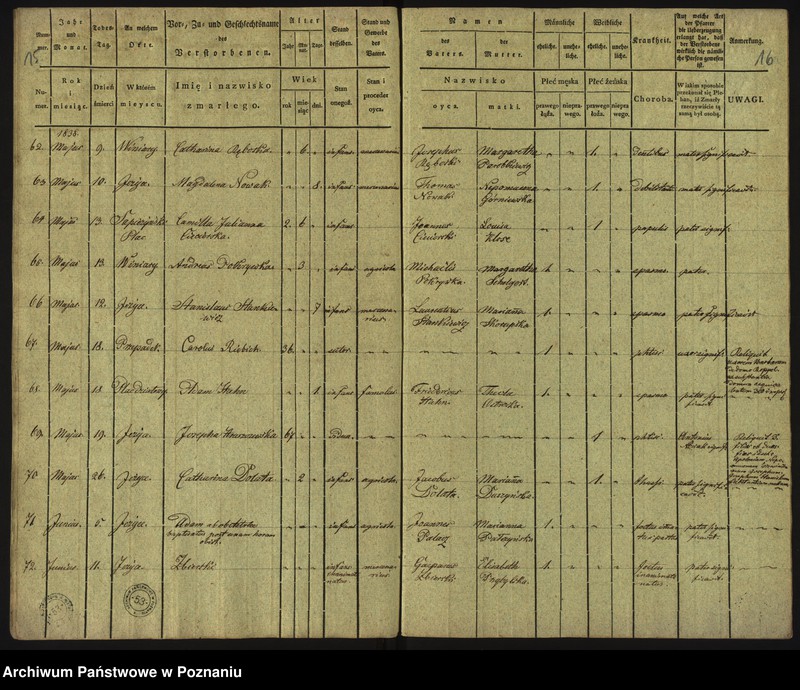 Obraz 11 z jednostki "Księga zgonów"