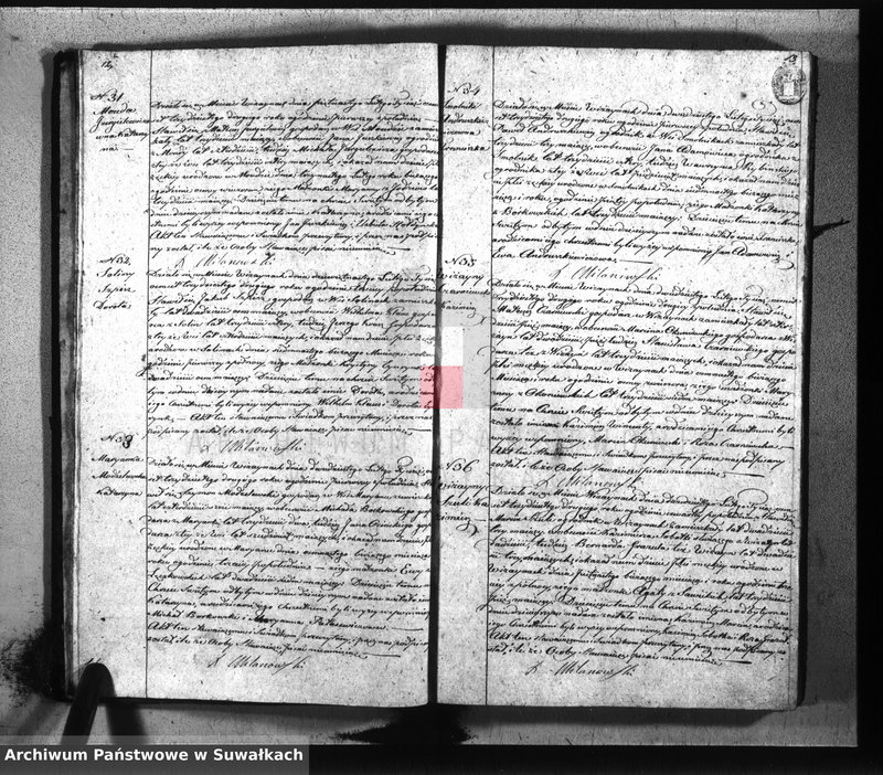 image.from.unit.number "Duplikat parafij wiżayńskiey z roku 1832"