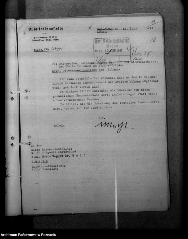 Obraz 14 z jednostki "Ortsnamenänderung Kreis Kolmar - Chodzież"