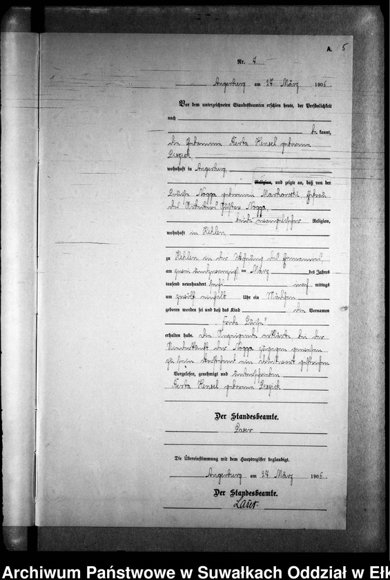 image.from.unit.number "Geburts-Neben-Register des Preussischen Standes-Amtes Kehlen Kreis Angerburg"