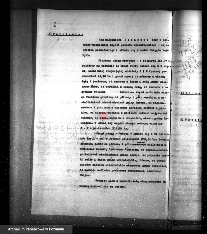image.from.unit.number "Plan urządzenia gospodarstwa leśnego dla lasu majętności Pożarowo powiat szamotulski 1932-1942"