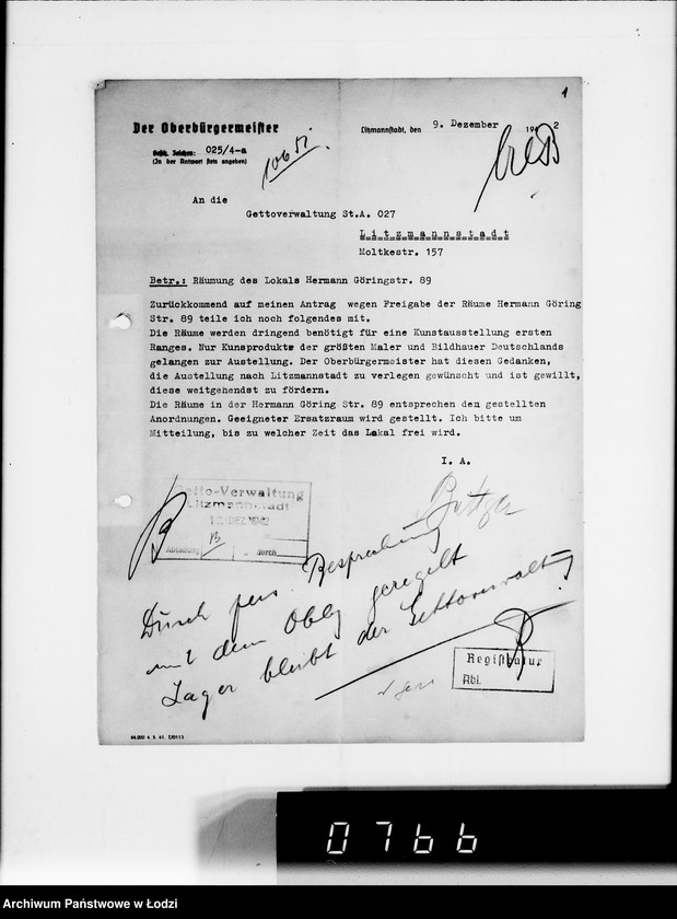 Obraz 5 z jednostki "Lager Hermann-Gör.Str.39.Herr Straube. [Korespondencja w sparwie wydania i przyjęcia towarów]"