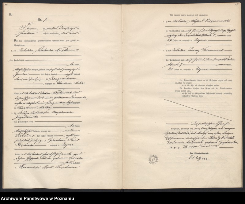 Obraz 9 z jednostki "Księga miejscowa małżeństw"