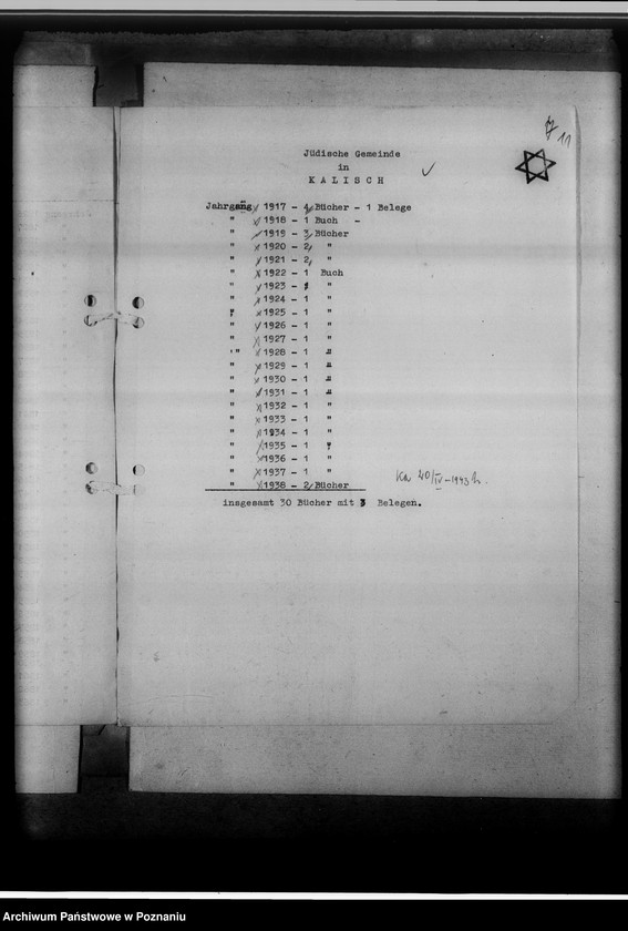Obraz 15 z jednostki "Register der Juden, Dissidenten und Kirchenbuchduplikate [powiat kaliski]"