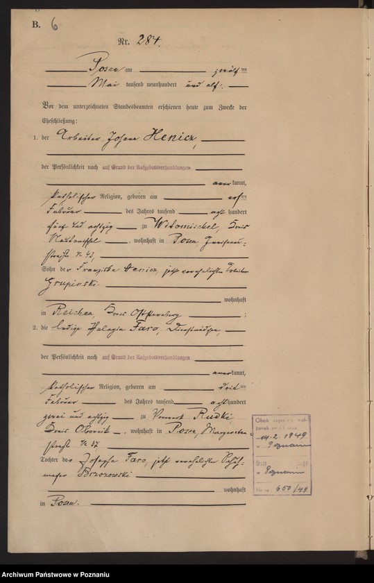 Obraz 7 z jednostki "Księga miejscowa małżeństw tom II [Rejestr główny małżeństw]"