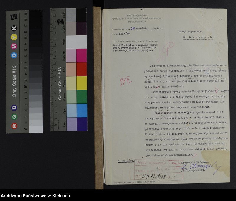 image.from.unit.number "[Sprawy gmin wyznaniowych żydowskich powiat Częstochowa]"