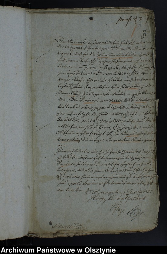 image.from.unit.number "Die Bedachung u. Umzäunung der Schnellwaldschen Kirchen-Pfarr-u. Schulgrundstücke. (1799) 1825-1865"