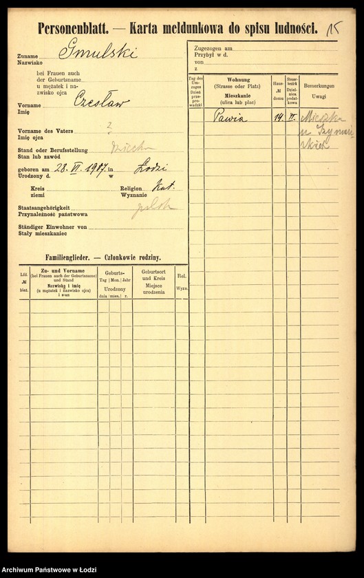 Obraz 17 z jednostki "[Spis ludności Łodzi] Gmerczyńska - Gogul"