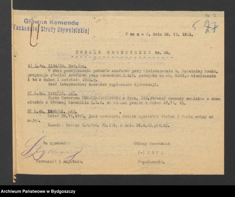 image.from.unit.number "Rozkazy wewnętrzne Komendy Głównej Zachodniej Straży Obywatelskiej w Poznaniu"