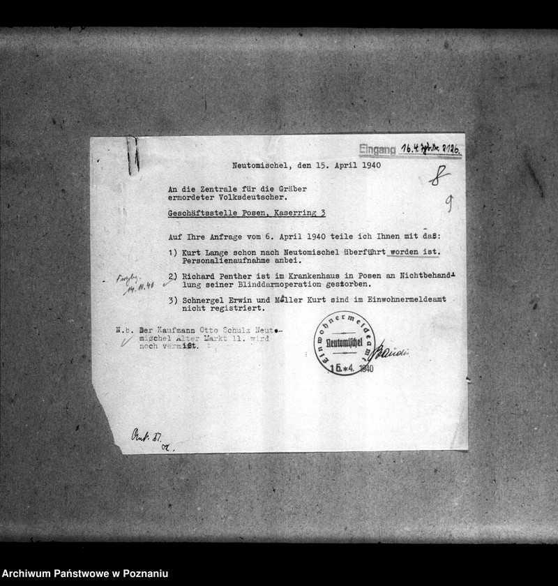 Obraz 13 z jednostki "Amtliche Meldungen Kreis Grätz (Grodzisk)"