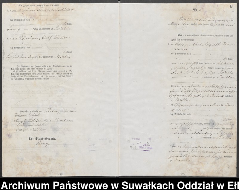 image.from.unit.number "Heiraths-Haupt-Register des Königlichen Preussischen Standes-Amtes Bialla Kreis Johannisburg"