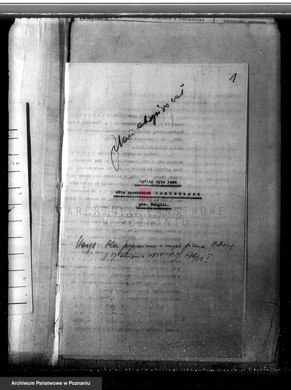 Obraz 5 z jednostki "Plan urządzania gospodarstwa leśnego dla lasu majętności Jezierzyce powiat kościański 1927-1938"