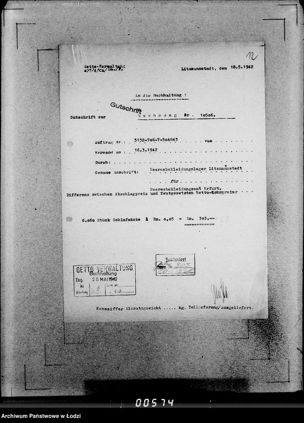 Obraz 17 z jednostki "706 Schlafsäcke. Auslieferung"