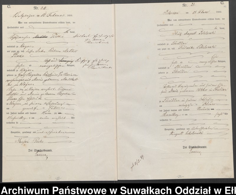 image.from.unit.number "Sterbe-Haupt-Register des Königlichen Preussischen Standes-Amtes Belzonzen Kreis Johannisburg"