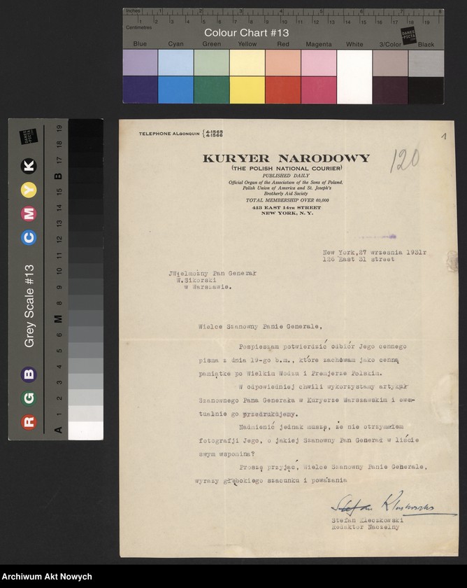 image.from.unit.number "Kleczkowski Stefan, dziennikarz polonijny. Publikacja artykułu Władysława Sikorskiego o Pomorzu i oświadczenia o niebezpieczeństwie wojny."