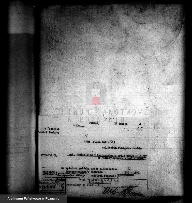 Obraz 19 z jednostki "Parcelacja oddłużeniowa majątku Łachowo powiatu szubińskiego"