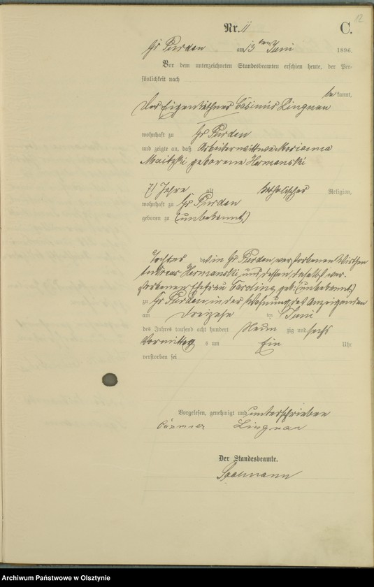 image.from.unit.number "Sterbe-Haupt-Register Nr 1 - 45"