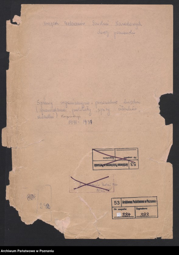 image.from.unit.number "Sprawy organizacyjno - personalne Związku Weteranów Powstań Narodowych [sprawozdania, protokoły, spisy członków, składki]"
