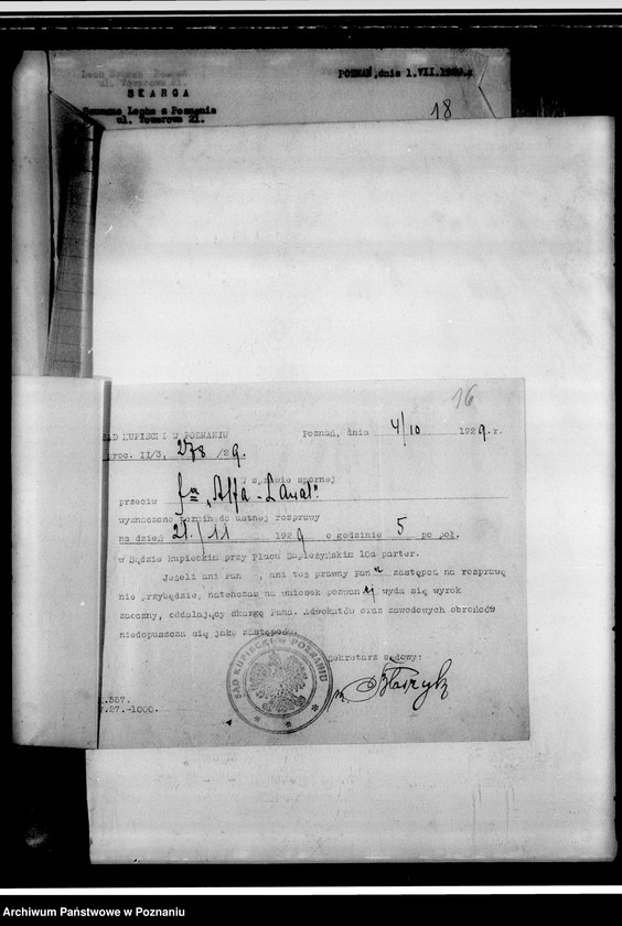 Obraz 20 z jednostki "Związek Pracowników Umysłowych - sprawa sporna L. Szuman c/a Tow. Alfa-Laval - spółka z o.o.- akta procesowe"