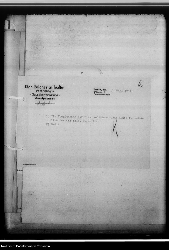 Obraz 10 z jednostki "[Korespondencja w sprawach organizacyjnych], Kreissippenamt Konin"