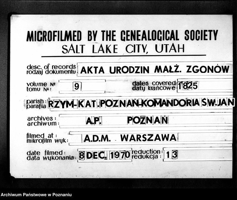Obraz 1 z jednostki "Duplikat libri baptisatorum, copulatorum, mortuorum"