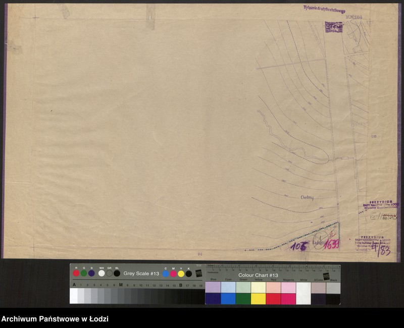 Obraz 1 z jednostki "Plan m. Łodzi 1:2000 z oznaczeniem podziału miasta na obwody i rejony spisowe. Sekcja NW104"