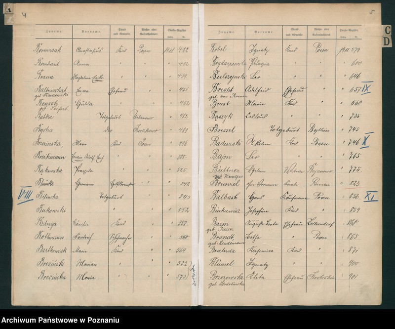 Obraz 5 z jednostki "Spis alfabetyczny zgonów za 1911"