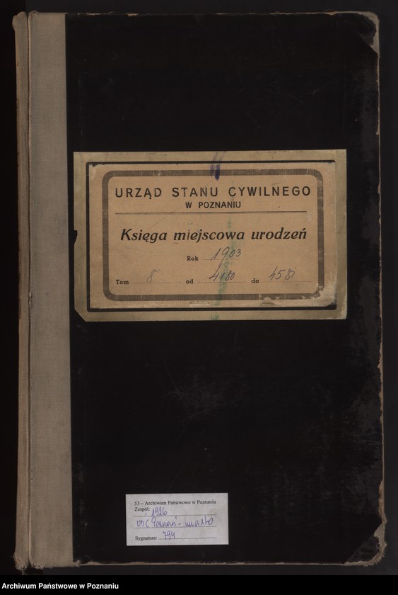 Obraz 2 z jednostki "Księga urodzeń tom VIII"