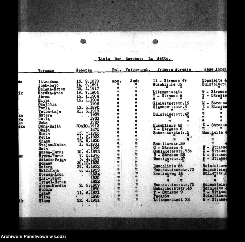 Obraz 4 z jednostki "[Alfabetyczny spis mieszkańców getta. Litera C]"