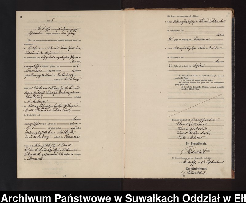 image.from.unit.number "Heirats-Neben-Register des Preussischen Standes-Amtes Neuhoff Kreis Loetzen"