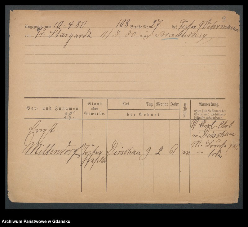 image.from.unit.number "Karty meldunkowe: Mittelsteiner - Modt"