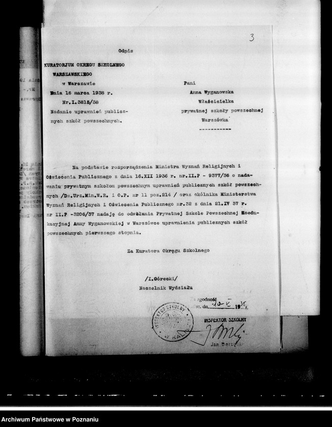 Obraz 7 z jednostki "Prywatna Szkoła Powszechna A. Wyganowskiej w Warszówce powiat Kalisz"